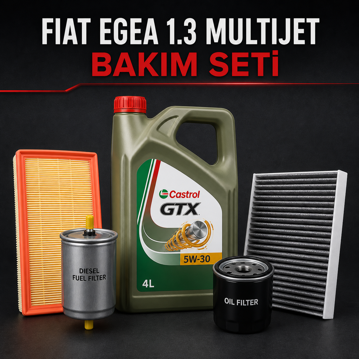 Fiat Egea 1.3 Multijet 2015+ Yağlı Filtre Bakım Seti (Yakıt Filtreli)
