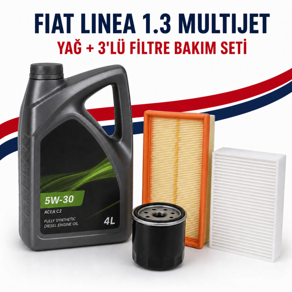Fiat Linea 1.3 Multijet 2007-2015 Yağlı Filtre Bakım Seti (Yakıt Filtresiz)