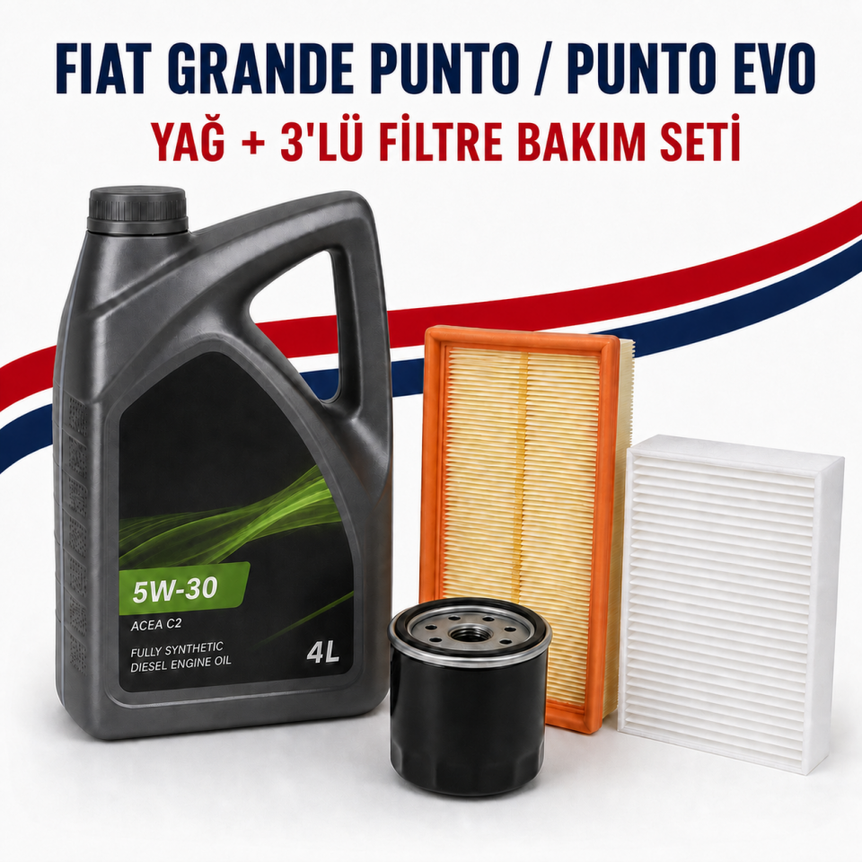 Fiat Grande Punto / Punto Evo 1.3 Multijet 2005-2012 Yağlı Filtre Bakım Seti (Yakıt Filtresiz)